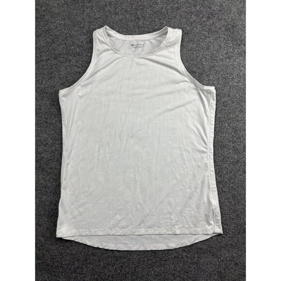Athleta Tank Top Womens Large White High Neck Racerback Athletic Workout Gym - Picture 1 of 6